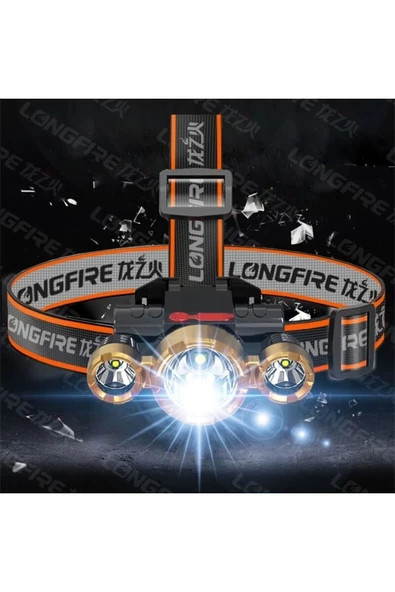 Janva Kafa Feneri Led Özellikli Usb Şarjlı 3 Gözlü 4 Modlu Oynarbaşlıklı Kafa Lambası ürün görseli 1