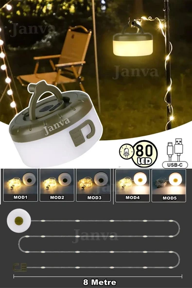 Janva Usb Şarjlı Ampul Işıldak Lamba Fener Asılabilen 10 W ürün görseli 1