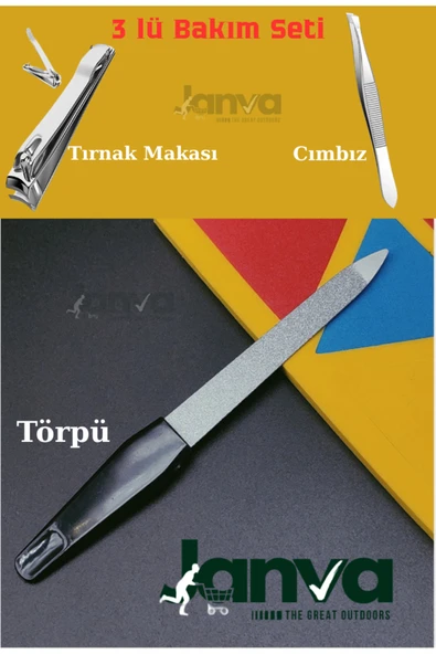 Janva 3'lü Bakım Seti: Törpü, Cımbız, Tırnak Makası, Pratik ve Şık Tasarım ürün görseli 1