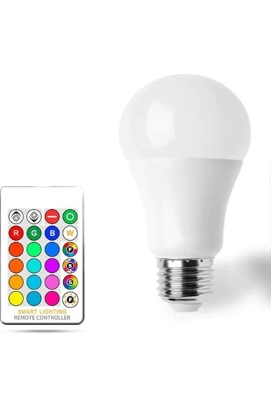 SHAVER Led Ampul Lamba Işıklı Duy Avize Iç-dış Mekan Çoklu 9 Renk Kumandalı Set Tak Çalıştır 24 Tuşlu 9w ürün görseli 1
