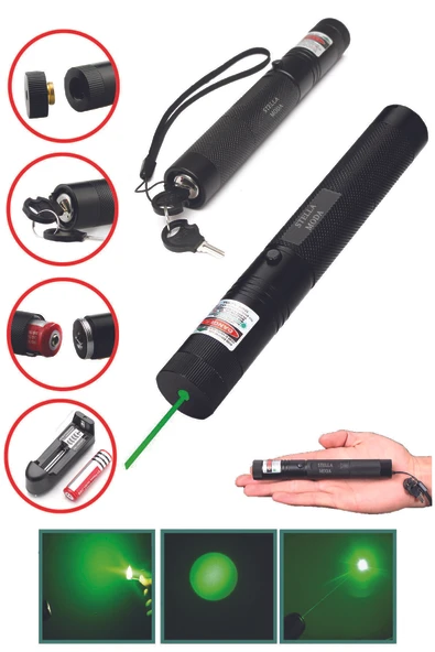 Janva Şarjlı Anahtar Emniyetli Yeşil Lazer Pointer Yüksek Güçlü Lazer Işaretçisi ürün görseli 1