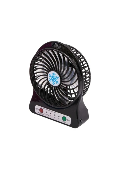xsir Mini Şarjlı Fan Vantilatör Masaüstü 3 Kademeli Soğutucu Sessiz Vantilatör Fan Siyah ürün görseli 1
