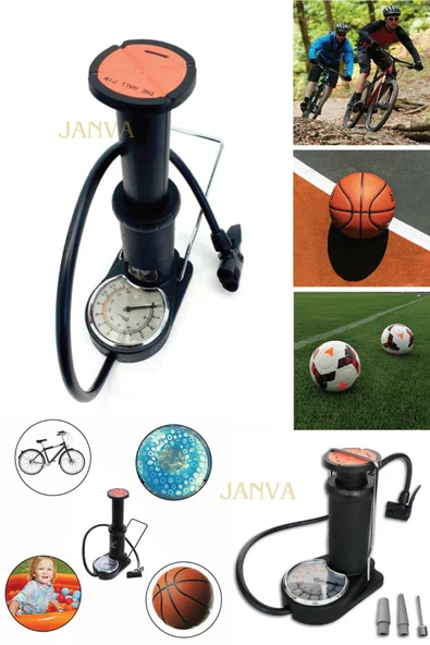 Janva Ayak Pompası Dereceli Araba Bisiklet Top Havuz Kolluk Şişme Yatak Kaliteli Yer Kaplamayan  180 psi ürün görseli 1