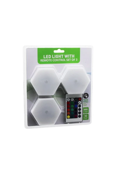 3PCS - ALTIGEN - RGB   KUMANDALI - PİLLİ - DOKUNMATİK  LAMBA SETİ  6 LED (4645) ürün görseli 1