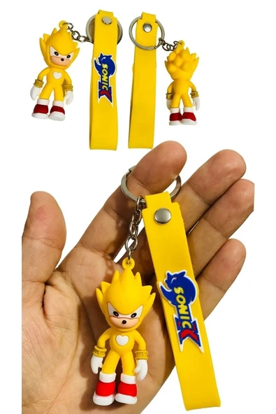 Janva Süper Sonic Sarı Anahtarlık Okul Çanta Süsü Oyuncak ürün görseli 1