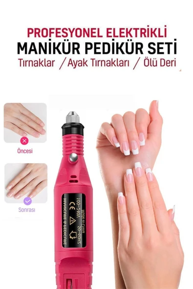 Janva Tırnak Törpü Seti Manikür Pedikür Protez Tırnak Ayak Nasır Ve Tırnak Mantar Makinesi Oje Kurutucu ürün görseli 1