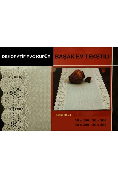 PVC KÜPÜR DANTEL RAF VE DOLAP ÖRTÜSÜ RUNNER   BEYAZ ürün görseli 1