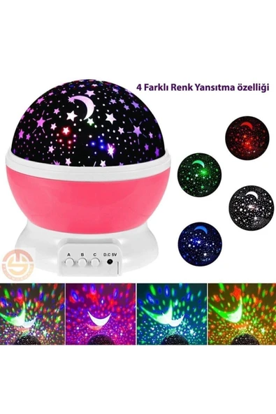 Ferminex Dönen Renkli Star Master Yıldızlı Gökyüzü Projeksiyon Gece Lambası Masa Lambası ürün görseli 1