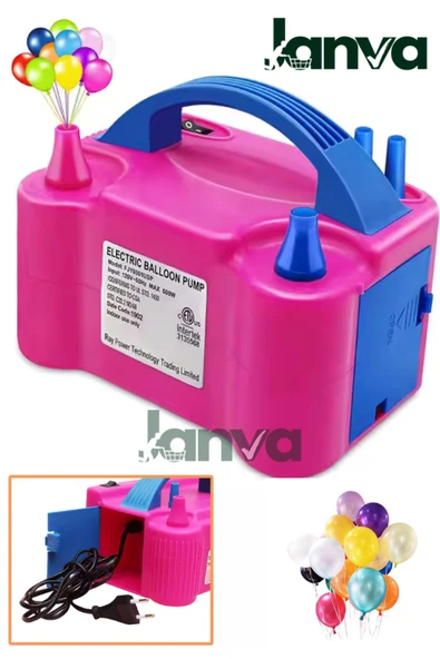 Janva Çift Çıkışlı Elektrikli Balon Şişirme Makinesi Balon Makinası Pompası Şişirme Aleti Fişli ürün görseli 1