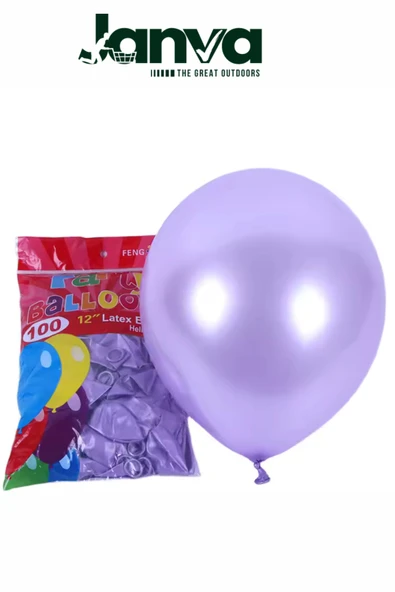 Janva Büyük Boy 12 İnç Parlak Metalik Balon Parti Doğum Günü Gösteri 100 adet ürün görseli 1