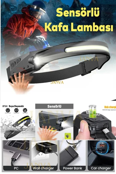 Janva Predators Kafa Feneri Wave Teknoloıji Sensörlü Kafa Lambası Tepe Işığı Ultra Ergonomik Profosyonel ürün görseli 1