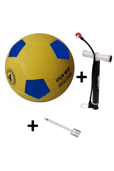 Janva FB  Maç Topu Futbol Topu Kauçuk + Pompa + Şişirme İğnesi Kanarya  Top ürün görseli 1