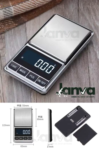 Janva Mini Küçük Cep Hassas Terazi Tartı Kuyumcu Eczane Diyet Mutfak Ölçüm ürün görseli 1