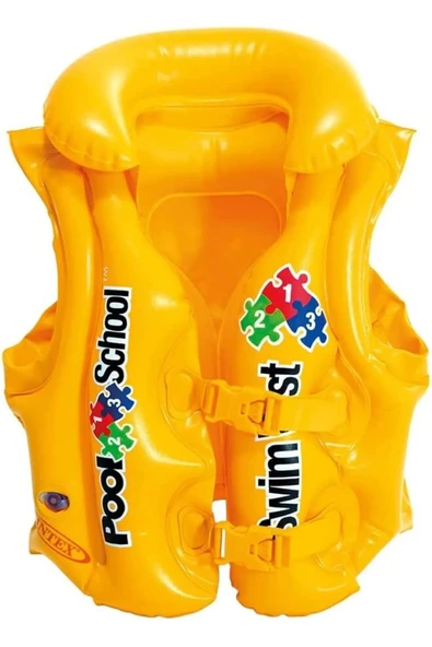 YAKALI ŞİŞME CAN YELEĞİ 50X47 CM 3-6 YAŞ SARI  POOL SCHOOL ürün görseli 1