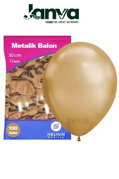 Janva Büyük Boy 12 İnç Parlak Metalik Balon Parti Doğum Günü Gösteri 100 adet ürün görseli 1