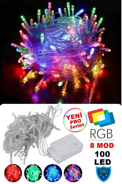 Janva 10 METRE RGB 100 PRİNÇ LED AYDINLATMA DEKOR SÜSÜ BALKON KUTLAMA PARTİ ürün görseli 1