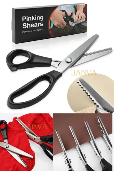 Janva Zig Zag Kesim Terzi Sürfile Makası Surfile 25 Cm 15 Diş 3 Mm Diş Derinliği Zik Zak ürün görseli 1