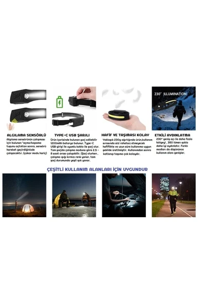 Janva lx200 led headlamp Kafa Tepe Lambası Sensörlü - Resim 5