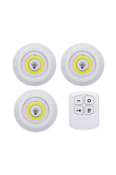 Powermaster PM-15084 Üçlü Kumandalı Pilli Dokunmatik Portatif Cob Led Işık Aydınlatma ürün görseli 1