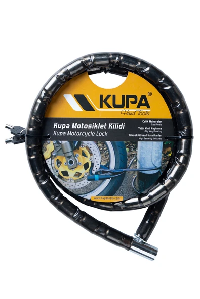 Kupa Vinil Kaplı Çelik Kablolu Esnek MOTOSİKLET KİLİDİ - 22 mm - 150 Cm. ürün görseli 1