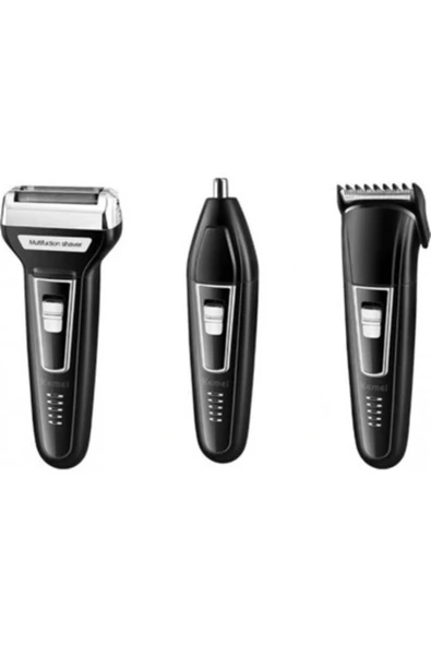 Janva 3'lü Set Saç Sakal Kesme Traş Makinesi Burun Kılı Alma 3in1 Pro Model Erkek Bakım Seti ürün görseli 1