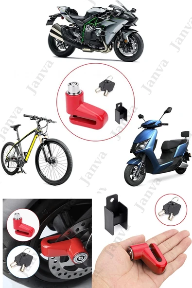 Janva Motosikler Bisiklet Disk Kilidi Anahtarı Yer Kaplamayan Yeni Model Sağlam Güvenli Pratik Kilit ürün görseli 1