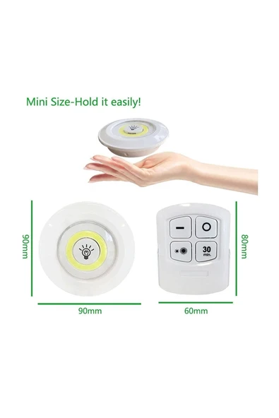 Powermaster Üçlü Kumandalı Pilli Dokunmatik Portatif Cob Led Işık ürün görseli 1