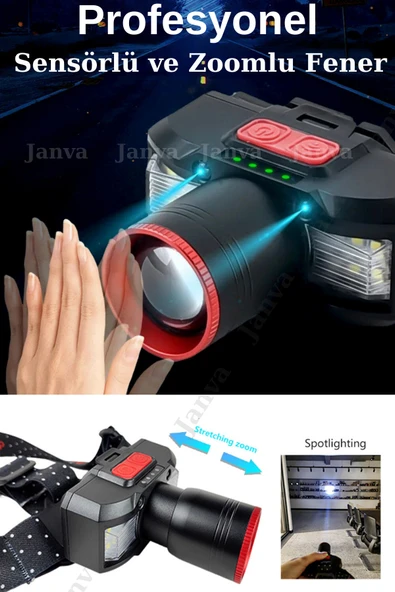 Janva Zoomlu Kafa Feneri Tepe Lambası Usb Balıkçı Dağcılık Arama Kurtarma Avcılık Tamir Usb'li Ultra Güçlü ürün görseli 1