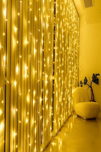 Janva 3x3 Metre Perde Led Animasyonlu 12 Saçaklı 300 Ledli Fişli Eklenebilir 8 Fonksiyonlu ürün görseli 1