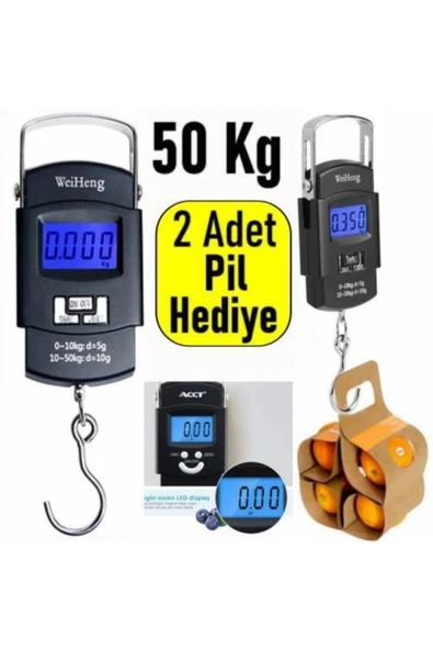 SHAVER El Kantarı 50 Kg Kapasiteli Portatif Kancalı El Tartısı Dijital Lcd Ekranlı Kantar Tartı Baskül Kilo ürün görseli 1