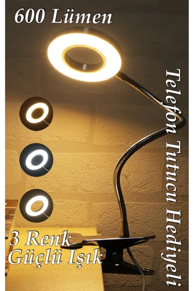 Janva 9 Mod Led Çok Fonksiyonlu Akrobat Masa Lambası Şiddeti Ayarlanabilir 3 Farklı Işık Rengi Usb Girişli ürün görseli 1