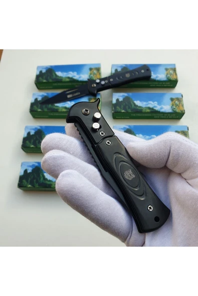 Katmer Düğmeli Aslanlı Tiger Çakı Bıçak - Resim 4