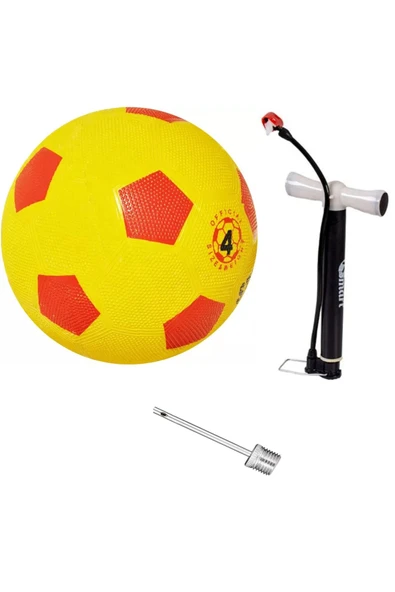 Janva Cimbombom Gs Top Sarı Kırmızı Maç Topu Futbol Topu Kauçuk + Pompa + Şişirme İğnesi ürün görseli 1