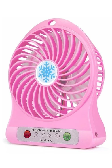 YGT Masaüstü Pili Fan Vantilatör Kademeli Usb Girişli Pembe ürün görseli 1