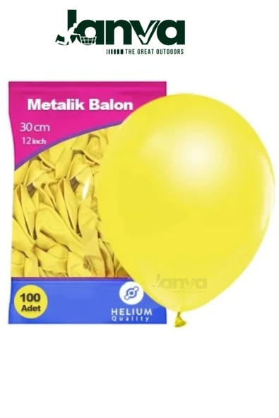 Janva Büyük Boy 12 İnç Parlak Metalik Balon Parti Doğum Günü Gösteri 100 adet ürün görseli 1