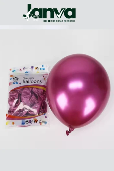 Janva Büyük Boy 12 İnç Parlak Metalik Balon Parti Doğum Günü Gösteri 100 adet ürün görseli 1