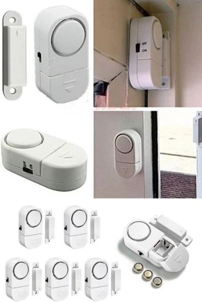 Janva 5 Adet Cam Pencere Kapı Pvc Engelleyici Güvenlik Ürünleri Manyetik Alarm Set - Resim 3