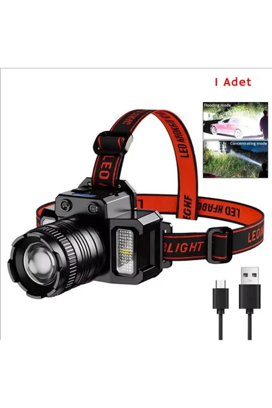 Janva Zoom Sensörlü LED Kafa Feneri | USB-C Şarjlı, Yakınlaştırmalı, Dijital Göstergeli, Su Geçirmez ürün görseli 1