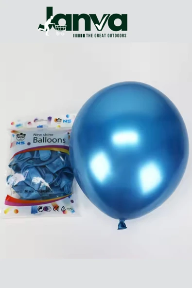 Janva Büyük Boy 12 İnç Parlak Metalik Balon Parti Doğum Günü Gösteri 100 adet ürün görseli 1