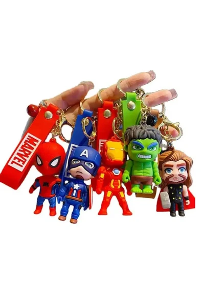 Janva Sonic Süpermen Marvel Kahramanlar Anahtarlık Okul Çanta Süsü Oyuncak 6'lı ürün görseli 1