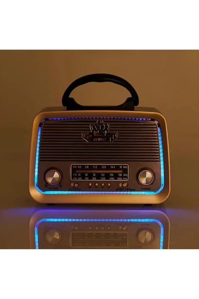 Nostaljik Eskitme Nostalji Tasarimli Bluetoothlu Nostalji Radyo 301 Fm-sd Kart-aux ürün görseli 1