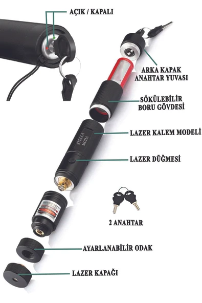 teknotrust Yf-303 Şarjlı Anahtar Emniyetli Yeşil Lazer Pointer Yüksek Güçlü Lazer Işaretçisi ürün görseli 1