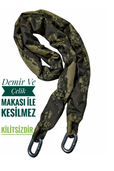 Vi Caro Strong Grade 10 mm 1 metre 50 cm Kesilmez motorsiklet Zincir Kilit Motor Kilidi  Motorsiklet Kilidi ürün görseli 1
