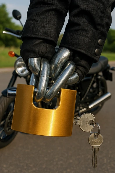 Vi Caro Grade80 G80 14 Mm Kalınlık 2.5 Metre Uzunluk Çelik Motorsiklet Zincir Kilit Yale kesilmez kilit ürün görseli 1