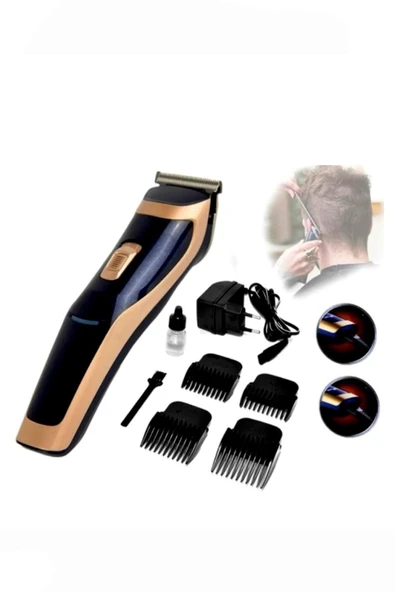Janva Gs-105 Profesyonel Kablosuz Çelik Bıçaklı Şarjlı Saç Ve Sakal Düzeltme Kesim Tıraş Traş Makinesi Set ürün görseli 1