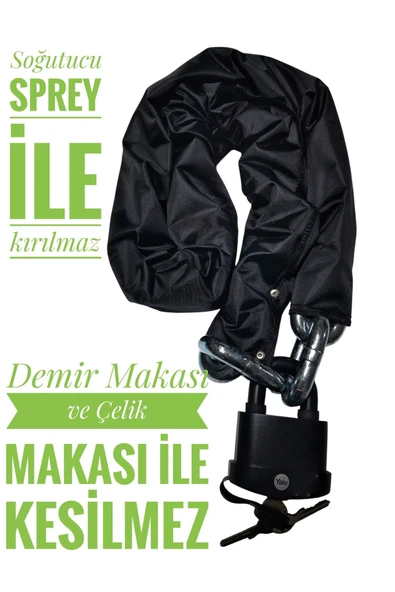 Vi Caro Kesilmez Kilit Grade80 G80 14 Mm Kalınlık 3 Metre Uzunluk Çelik Motorsiklet Zincir Kilit Yale ürün görseli 1