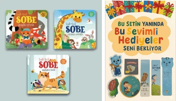 Bak Bul Sobe 3 Kitap (Gezgin Ayıcık + Oyuncu Zürafa + Meraklı Kedi) ürün görseli 1