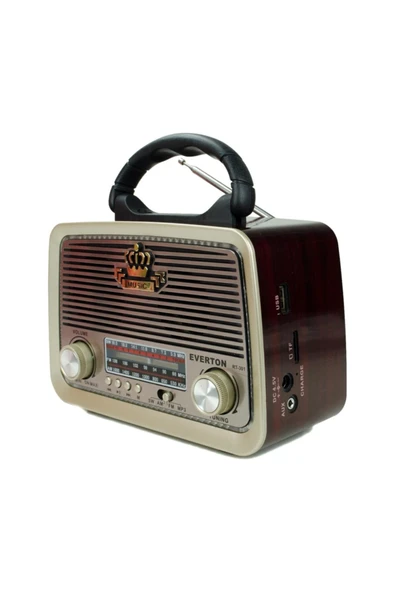 Erenoutlet Rt-301 Şarjlı Radyo ,usb, Sd , Mp3 Player Nostaljik Görünümlü Bluetoothlu Mp3 Kırmızı ürün görseli 1