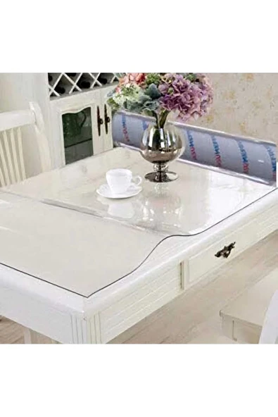 1.2 mm KALINLIK 90 cm en Şeffaf  Kalın PVS Masa Koruyucu Mika Masa Örtüsü ürün görseli 1