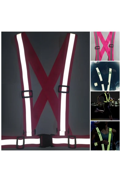 Vi Caro Pembe Motorsiklet Yelek Reflektörlü Bisiklet Yelek Scooter Reflektörlü Yelek ürün görseli 1